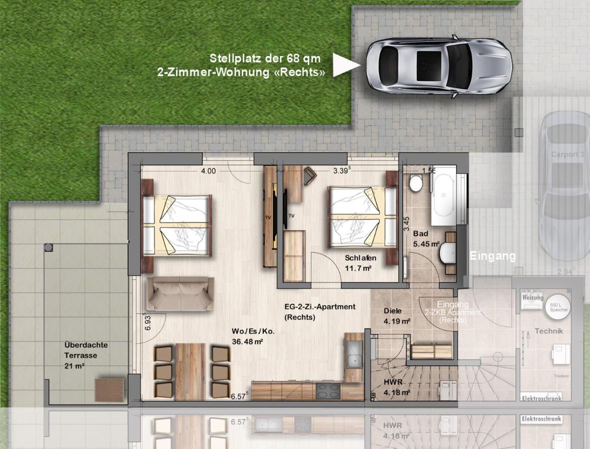 -Neubau- 68 Qm 2-Zimmer-Wohnung Фульда Экстерьер фото